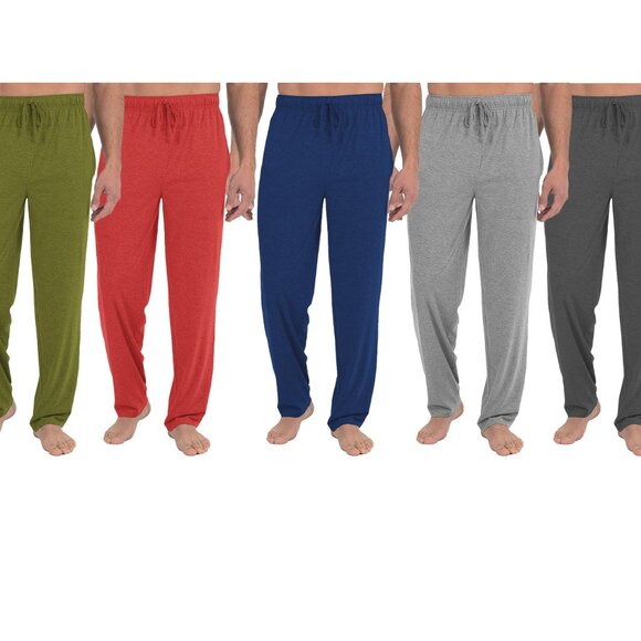 Men's Soft Comfortable Solid Jersey Knit Pants with Adjustable Drawstring Waist - Picture 4 of 16